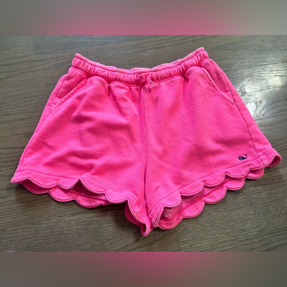 Vineyard Vines Neon Pink Scallop Hem Athletic Shorts